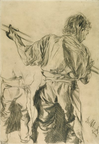 Figurenstudie door Adolph Menzel